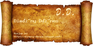 Dimény Dénes névjegykártya