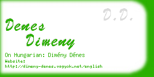 denes dimeny business card